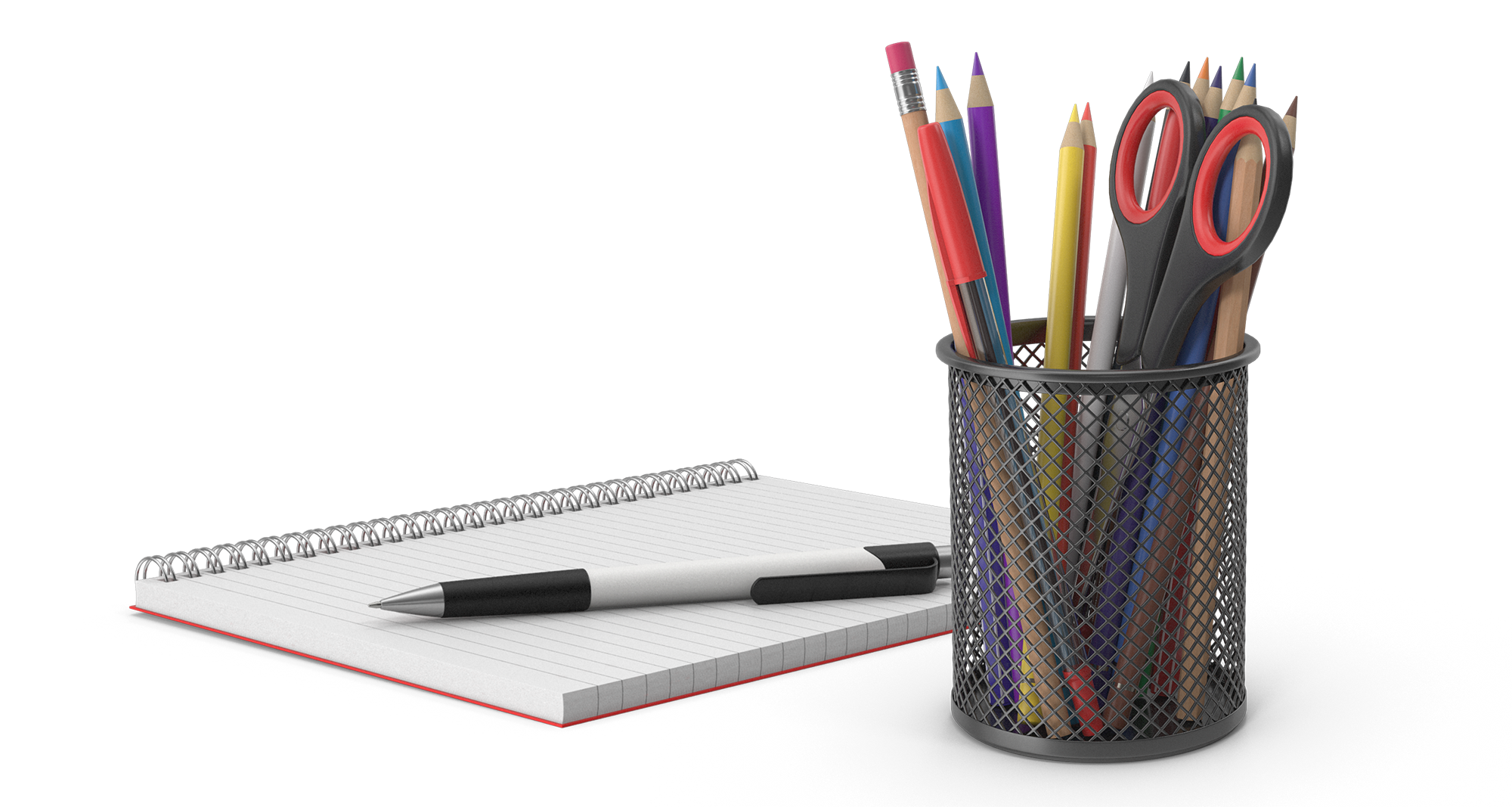 Notepad with cup of pens and pencils | OS Therapies